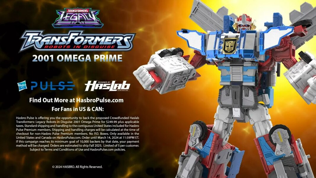 Transformers HasLab 40th Anniversary Fanstream RID Omega Prime